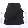 Harajuku Punk Gothic Black High Waist Black Skirts Women Sexy Patchwork Bandage Mini Female Streetwear Black Skirt