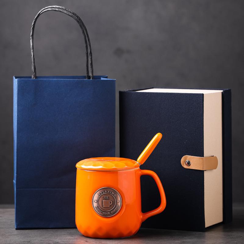 Original Get Bronze Cup Ceramic Cup Coffee Cup Gift Box Set Cup Water Cup Engraving