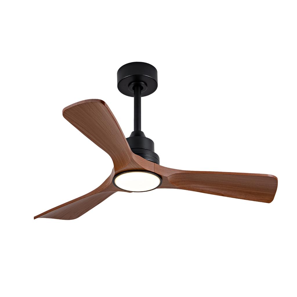 42-Inch Ceiling Fan with Light and Remote Control, Dimmable, Walnut Color, Quiet DC Motor, Indoor and Outdoor, for Patio, Bedroom, Office (no M