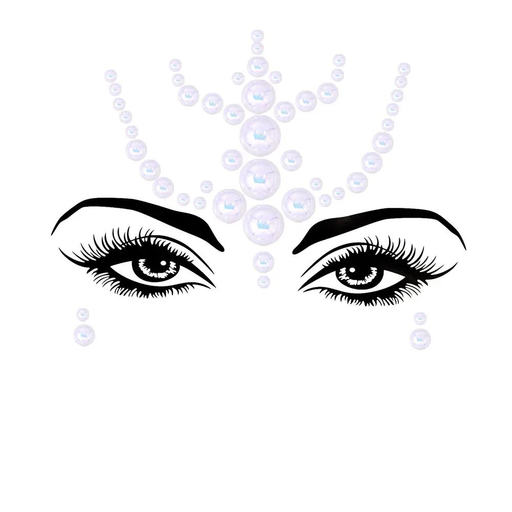 Body Art Rhinestones Stickers Crystal Face Jewels Make Up Festival Face Gems Glitter Face Tattoos For Festival Party Dressing Up