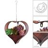 Metal Heart Shape Hanging Plant Holder for Garden Porch or Home Decoration Detachable Flower Pots Drain Hole Planter