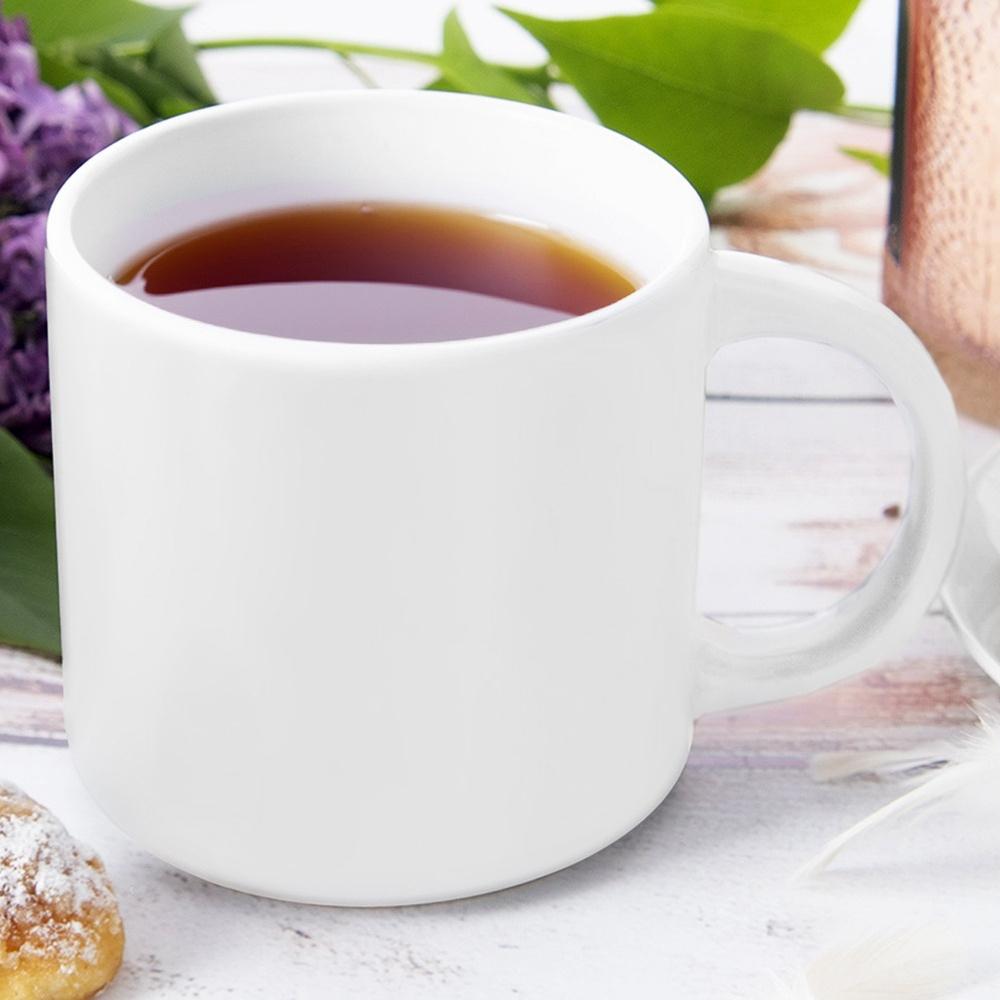 Biały Kubek Porcelanowy do Picia Kawy Herbaty Ziół Napojów Duży 330 ml
