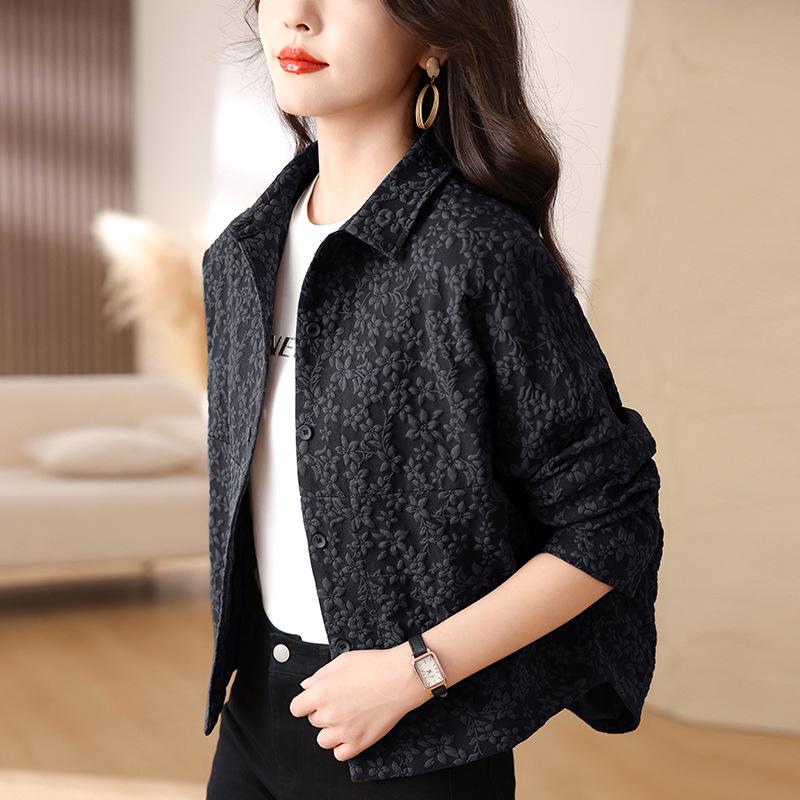Women's Petite Casual Short Jacket - 2024 Spring/Autumn Fashion for Middle-Aged