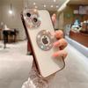 Luxury Plating Flash Diamond Glitter Phone Case For iPhone 11 12 13 15 16 Pro Max 14 Plus Hollow Rhinestone Soft Silicone Cover