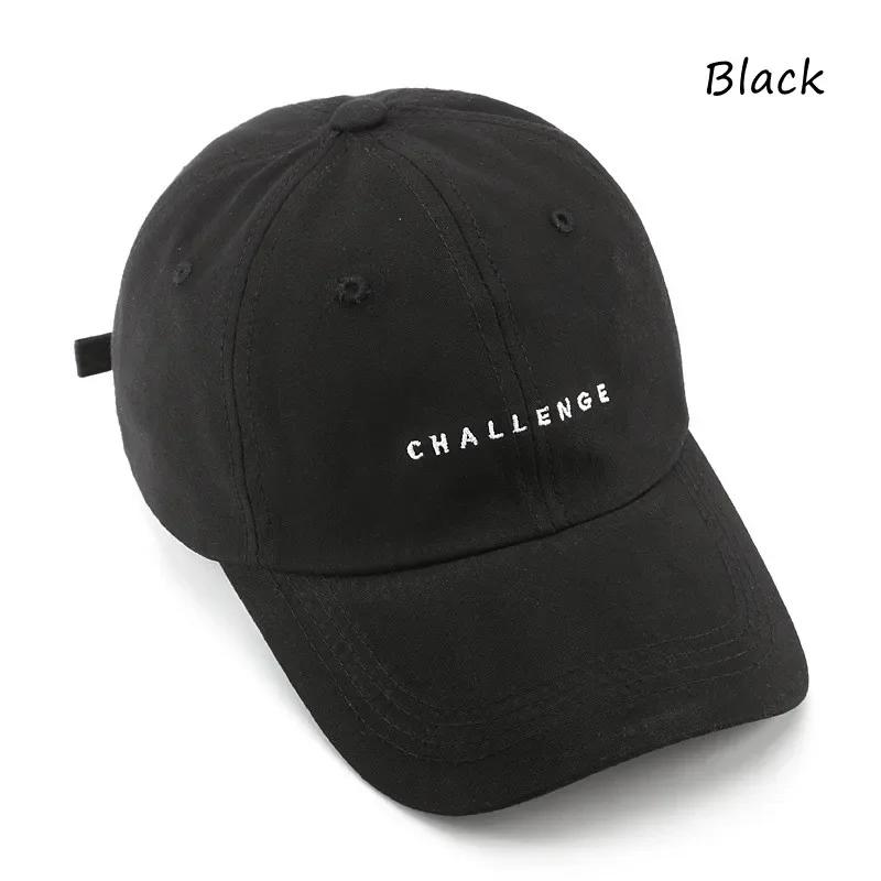 

Женская мода унисекс летние кепки с козырьками CHALLENGE вышитые буквы бейсболка для женщин регулируемые повседневные шляпы аксессуары чёрный