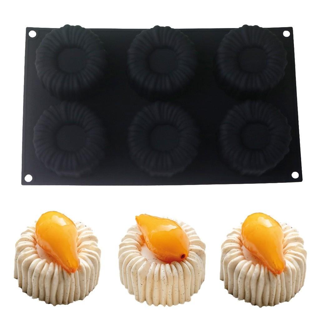 Silicone Mousse Cake Molds 6 or 15 Cells French Dessert Mold Cylindrical Coil Mold  Party Gadgets