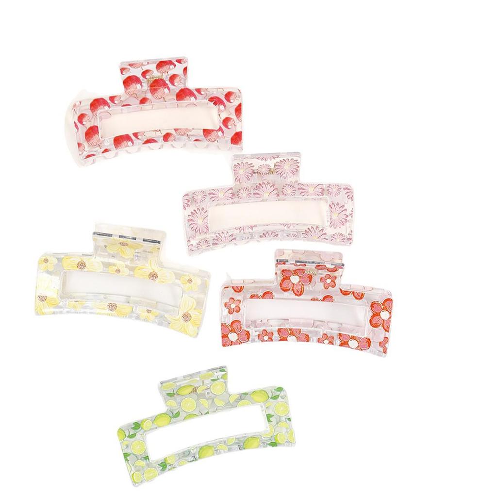 Floral Fruit Shark Hair Clip – Cute Orange Updo Accessory for Girls