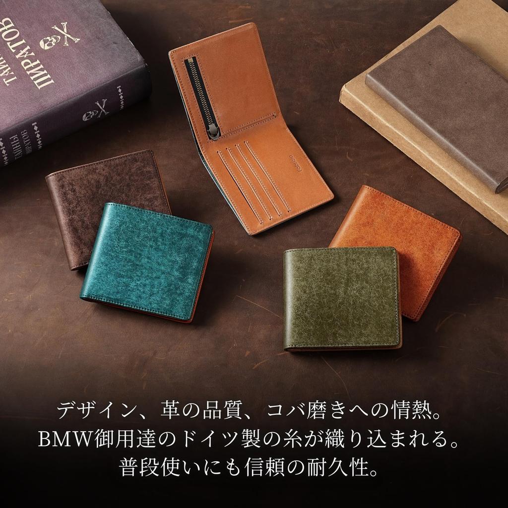 Wallet for Men and Thin Coin Easy To Italian Made by Top Leather Genuine YKK Zipper [Fabrizio] Ultra-thin Women, Bi-fold, Purse, Use, Leather,