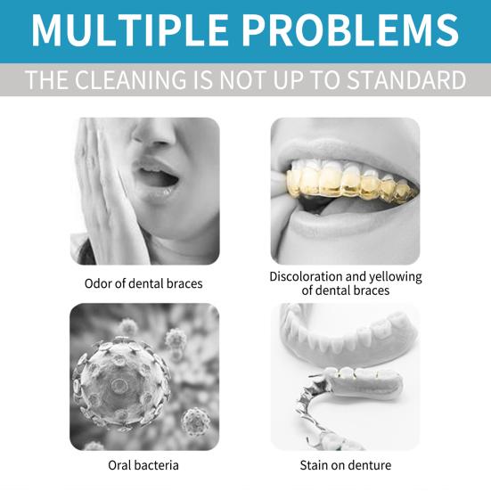 Yousheng 30ml Denture Cleaner Reduce Sensitive Dirt Strong Clean Power Fresh Breath Whitening Stain-removing Retainer Foam Cleanser for Home