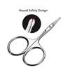 Profesjonalne nożyczki do nosa ze stali nierdzewnej, precyzyjne, okrągłe, bezpieczne, nożyczki do włosów na twarzy, maszynka do przycinania brwi, nożyczki do makijażu