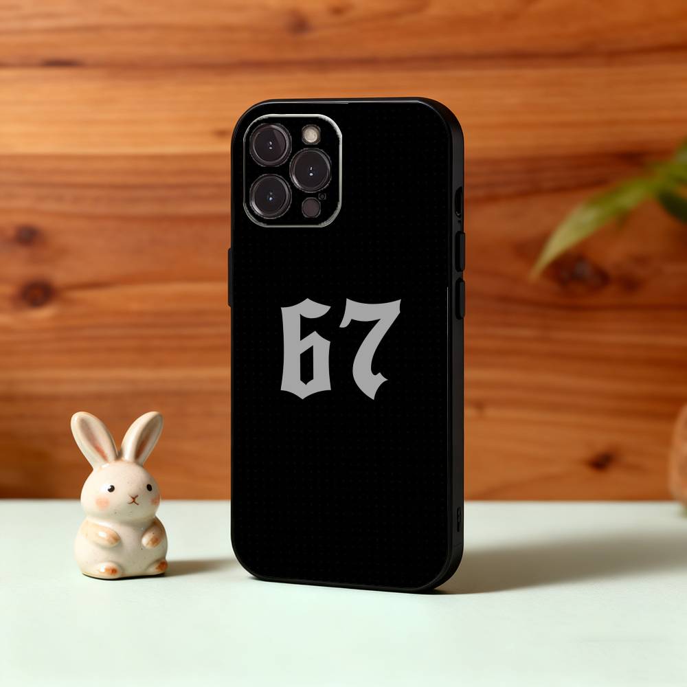 

67 Six Seven Phone Case For iPhone17,16,15,14,13,12Plus,Pro Max,XS,5G Soft Silicone Black Cover iPhone15promax