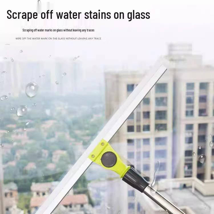 1,5m grüner Teleskopstiel Bodenwischer für Küche & Bad - Silikon Zauberbesen & Wasserschaber