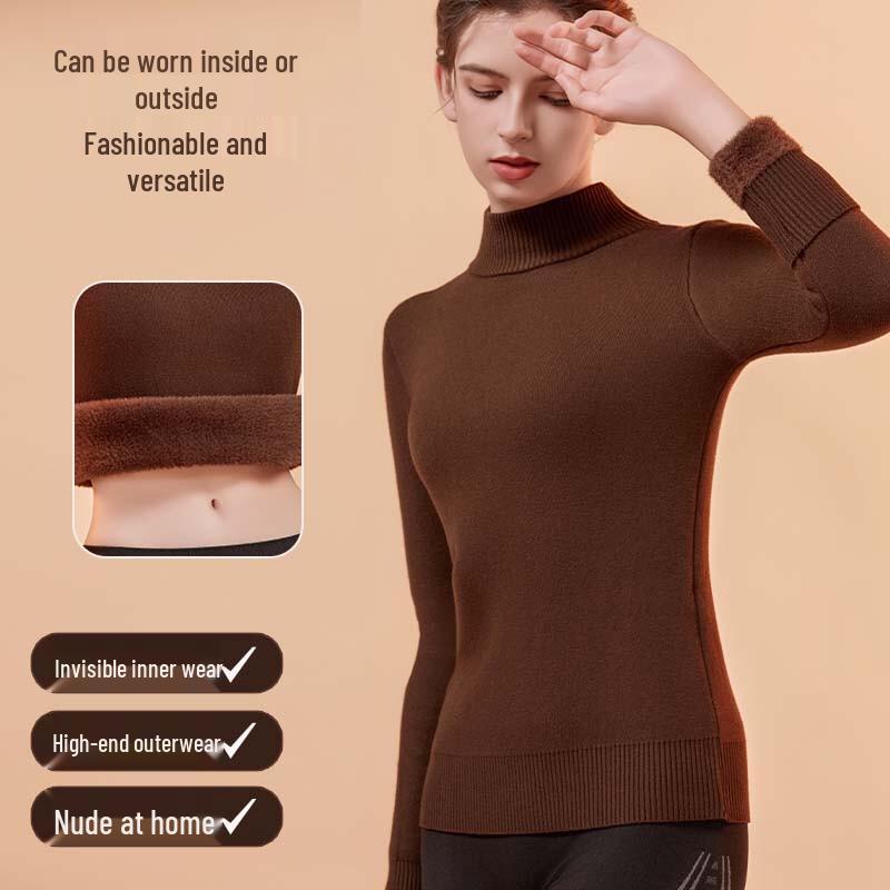 MOXTOC Women's Thermal Fleece-Lined Turtleneck