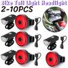 2-10 Set Bike Tail Light Headlight 3 Modes LED Riding Warning IPX4 Waterproof Rechargeable Cycling Accessories Outdoor Cycling