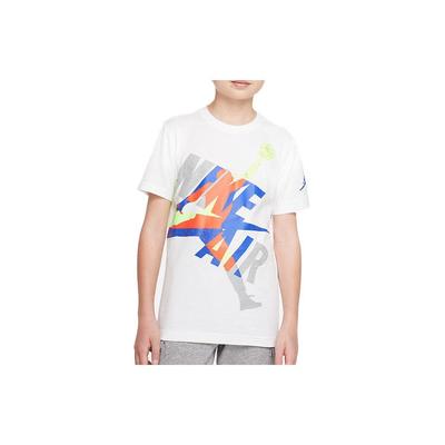 Letter Print Round Neck Short Sleeve T-Shirt Kids Tops White CV5917-100