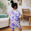 Girls' Fashionable Short-sleeved T-shirt and Short-pant Set for Summer Children's Casual Outfit