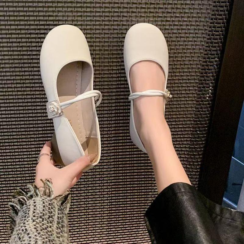 New soft leather one-pedal with skirt gentle wind thick heel single shoes retro Mary Jane women's shoes summer