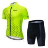 Men Women Cycling Jersey Set Short Sleeve Breathable Quick Dry Compression Fit Bike Wear
