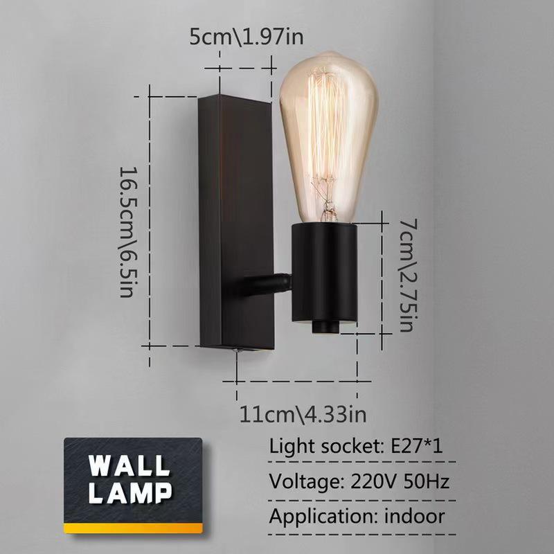 American-Style Industrial LED Double-Head Wall Lamp for Hallways, Bedrooms, and Bathroom Mirrors
