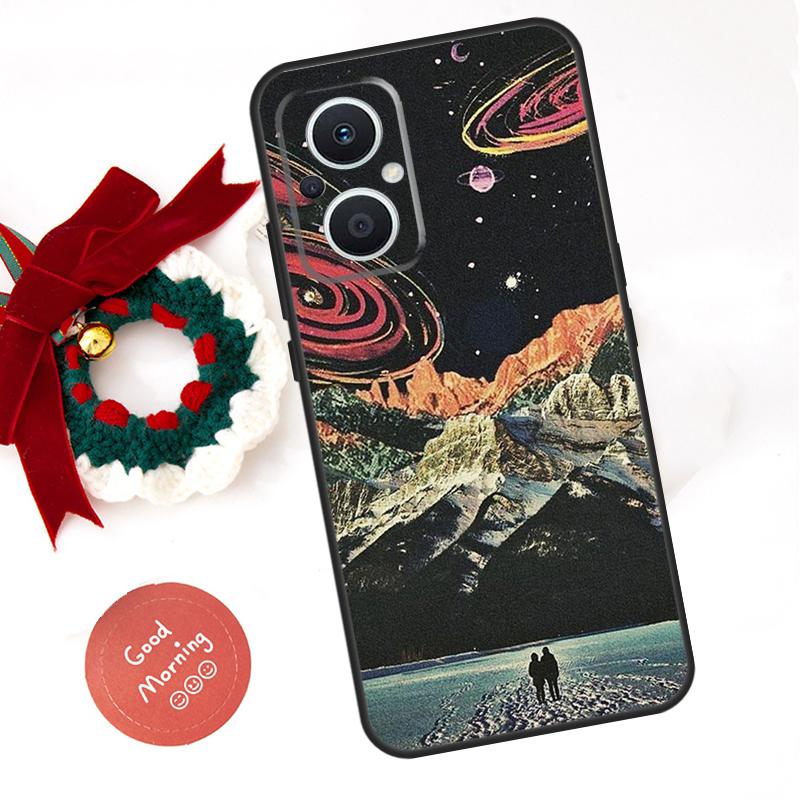 Moon Stars Space Funda For OPPO Reno 8 Lite 10 11 12 13 14 Pro 11F 12F 13F 14F OPPO Find X8 X5 X6 X9 Pro Case