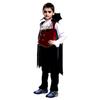 Elegant Black And Red Vampire Costume For Boys With Lace Details And Stand-up Collar