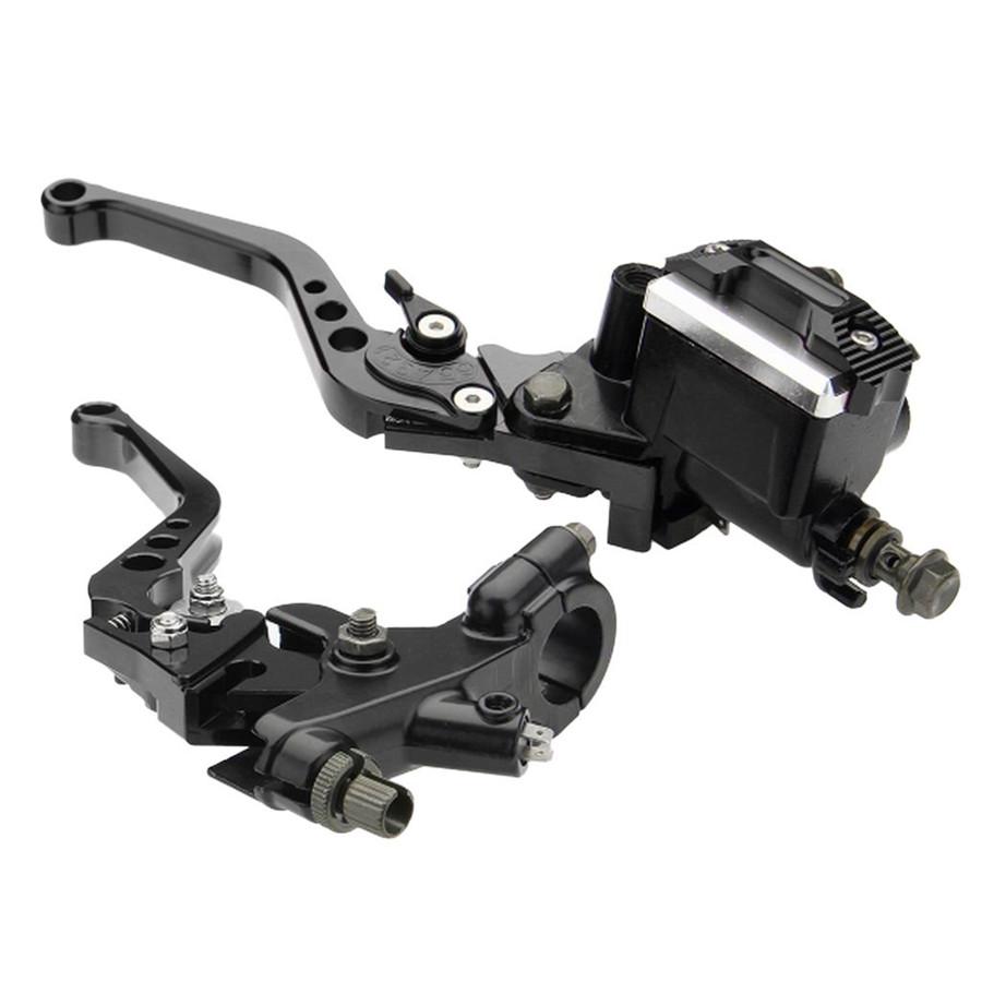 Pair 7/8'' CNC Universal Motorcycle Brake Clutch Master Cylinder Lever Set Reser