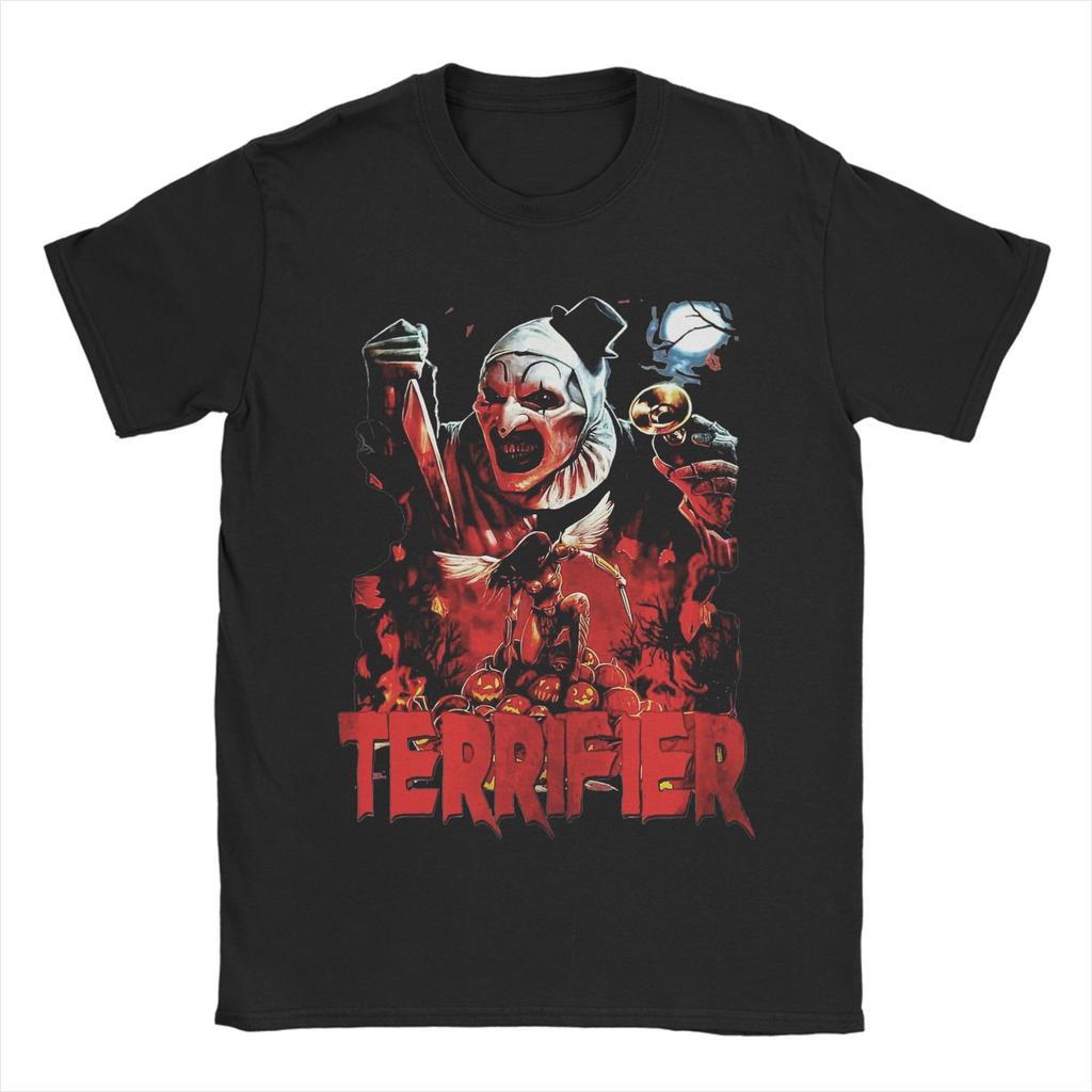 Terrifier Art The Clown T Shirt Men Women 100% Cotton Vintage T-Shirt Round Neck  Tees Short Sleeve Clothes Gift