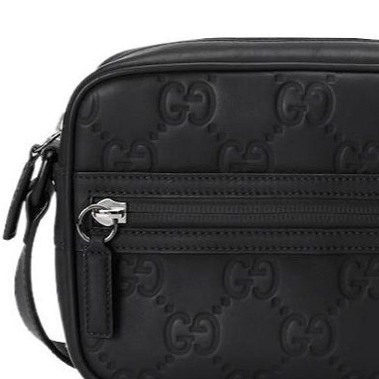 GUCCI Rubber Leather Crossbody Bags Mini Men's Black 771321-AAC0G-1000