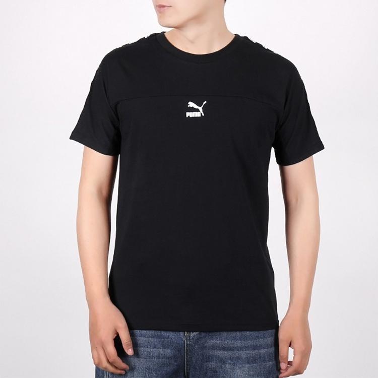 Puma Logo Graphic Crewneck T-Shirt Men Tops Black 595959-01