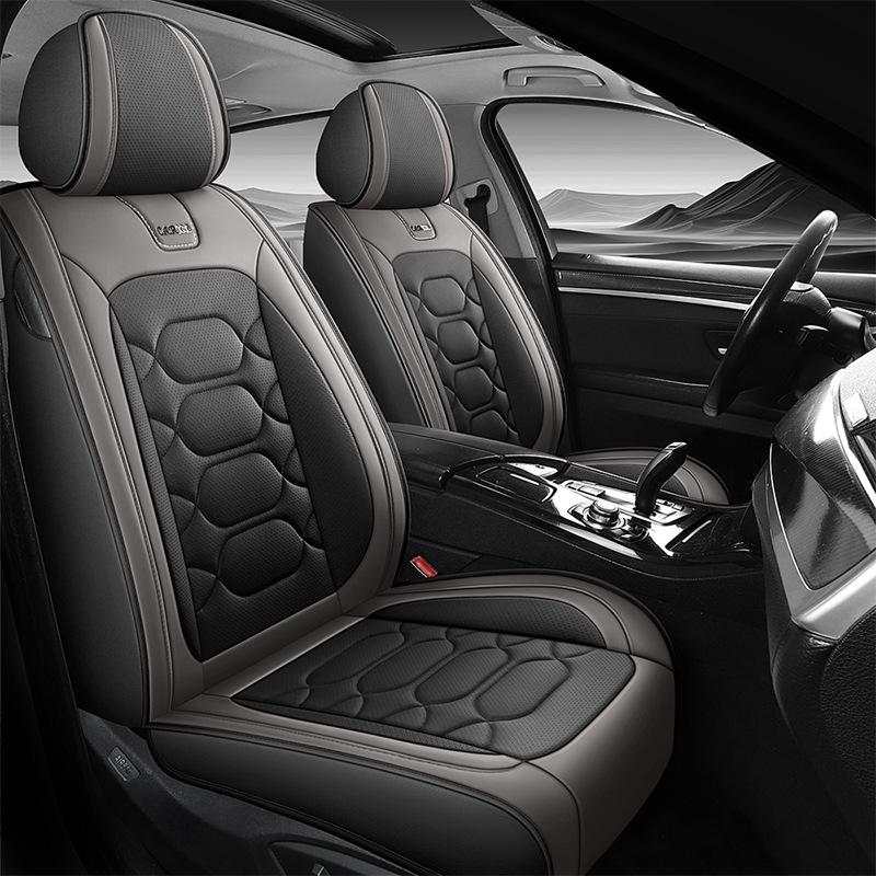 New 1PC Luxury Universal 5D PU Leather Front Seat Cover Car Seat Mat Waterproof Car Seat Protector Breathable(Only Seat Cover)