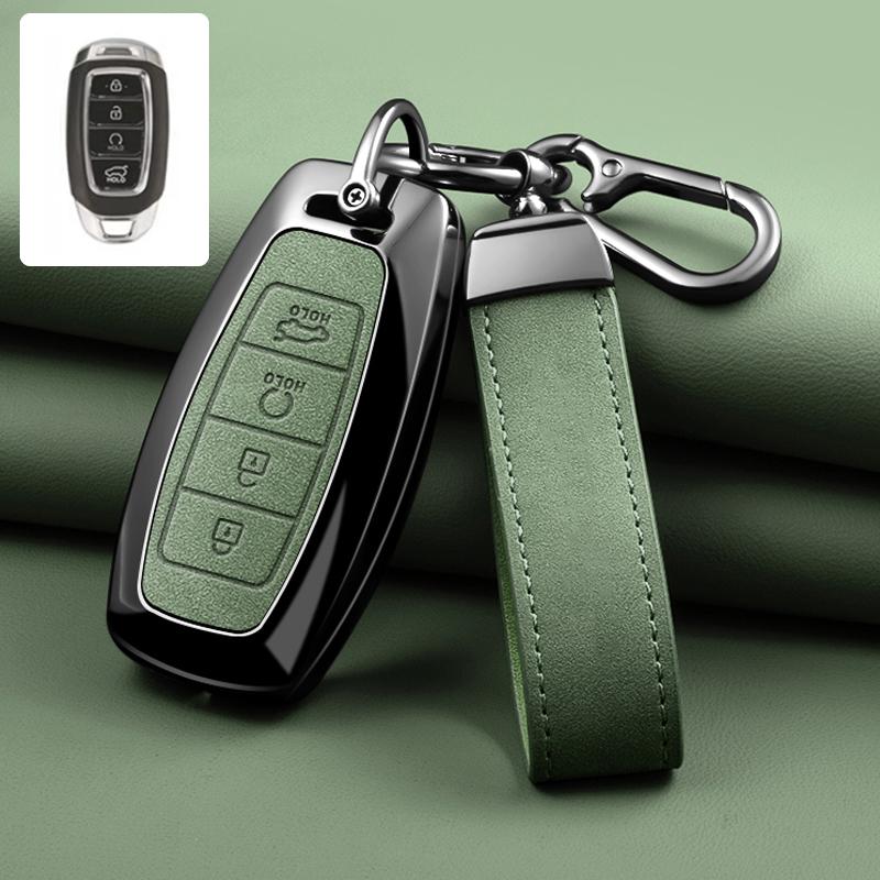 3/4/5 Button Zinc Alloy Leather Car Key Cover For Modern I30 Ix35 Kona Encino Solaris Azera Grandeur Ig Accent Santa Fe Palisade