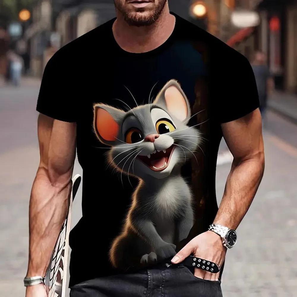 Interesting Small Animals Summer T-shirt 3D Printed Short Sleeved Fashionable Comfortable Soft Breathable Large Loose Man T-shirt