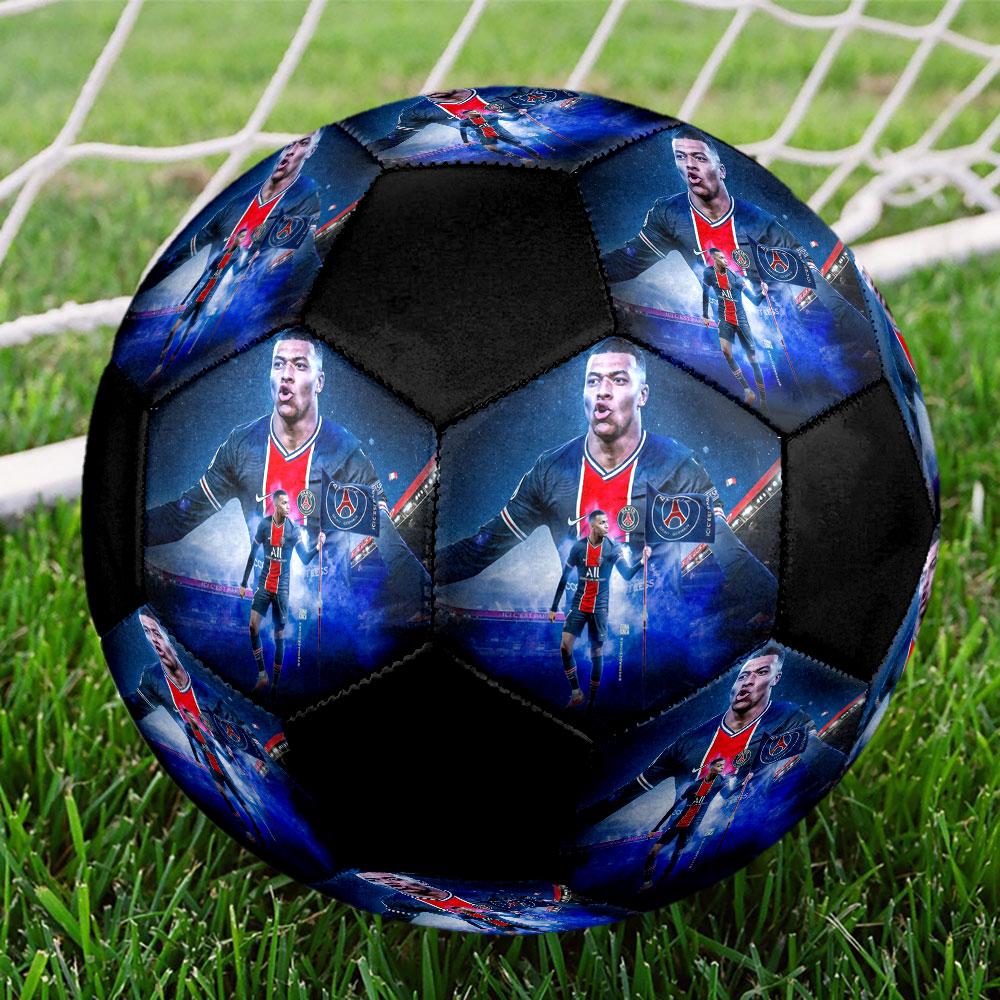 1PC Jeune Mbappé Brille taille 5 ballon de football PrahaBallon de Football en Salle Coloré Tous Âges Cousu à la Machine PVC Prêt pour la Compétition Durable Haut Rebond