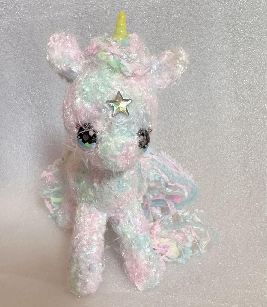 [USED] Hoppeya Wool Artist Teddy Bear Handmade Stuffed Unicorn