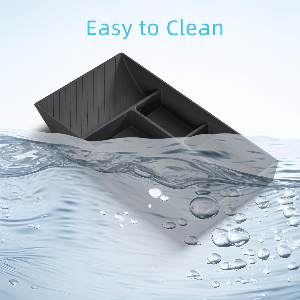 LUCKEASY for Tesla Model Y Juniper/Y Standard 2025 2026 Center Console Lower Storage Box Silicone Car Tray Organizer Tidying