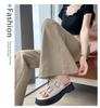 Khaki High Waist Retro Flare Jeans for Women - Slimming Fit, Wide-Leg, Perfect for Spring & Autumn