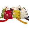 1PC Woven Embroidered Silk Style Sachet Bag Stitching Tassel Drawstring Bag Reusable Lotus Plum Flower 8x12CM