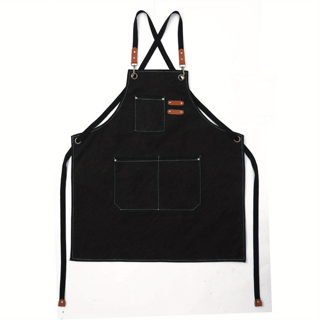 Household Canvas Apron Oil-proof Can Wipe Hands Kitchen Cooking Men Women Adult Aprons With Pockets Fashion Cafes Uniform Apron