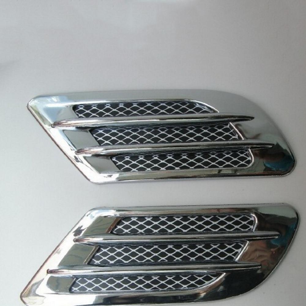 1pair Car Side Air Flow Fake Vent Hole Cover Fender Intake Grille Duct Decoration Sticker Auto cool sticky exterior decor