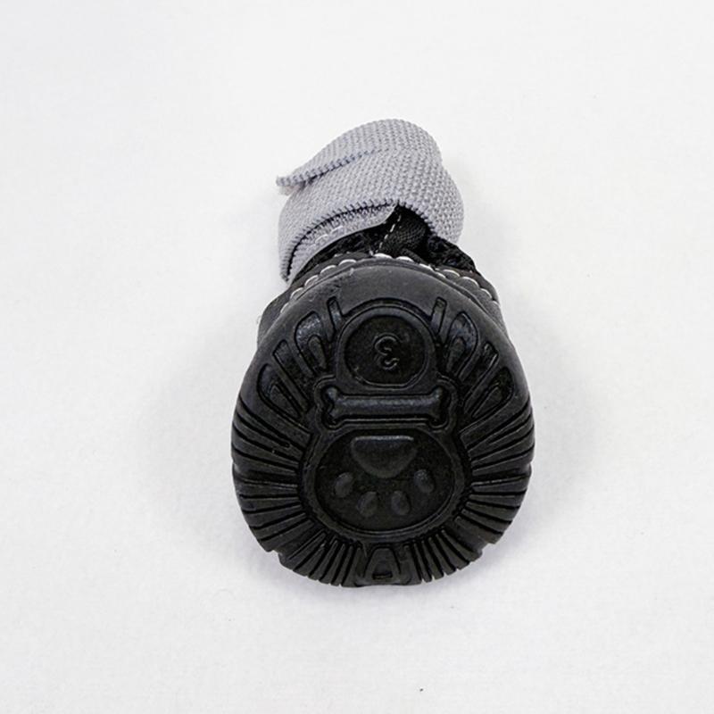 Puppy Paw Covers for Walking with Breathable Textile Upper, Textured Base, Toe Guard, Ankle Bands, Four Piece Pairing