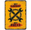 Vintage Metal Tin Signs  My Garage My Rules  Retro Wall Decor Plaque for Game Room Cafe Garage Club Bar Pubs  Iron Painting Deco
