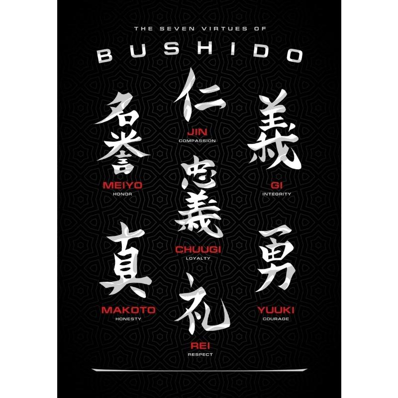 Japanese Samurai Art The Seven Virtues of Bushido Poster Print Canvas Paintings HD Printed Home Wall Decor Pictures Unframed