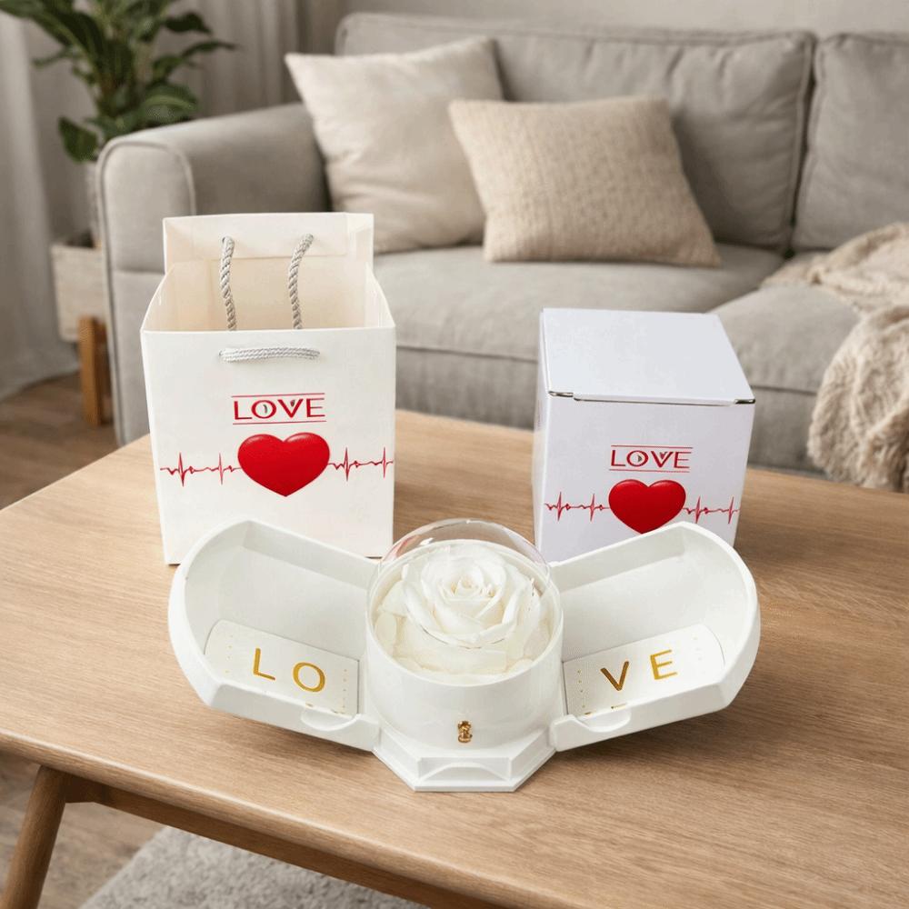 Decorative Rose Drawer Packaging Box Romantic Dried Flowers Necklace Box  Anniversary Present