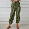 Summer Womens Cotton Linen Baggy Casual Harem Pants Ladies Trousers Solid