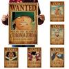 One Piece Affisch med Efterlyst-motiv Vintage Kraftpapper Tapet Dekorativ Målning Gåva