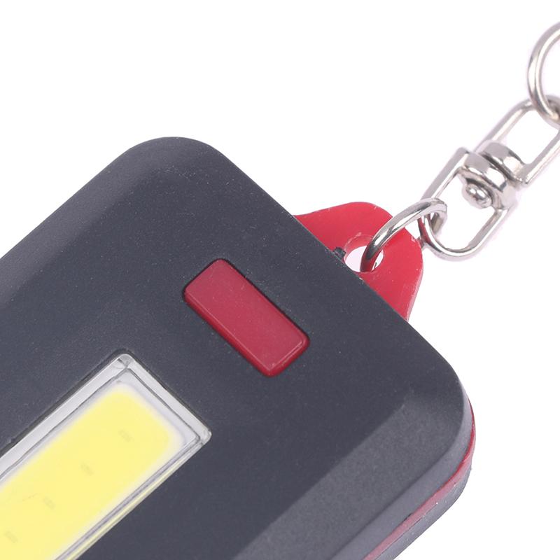 1Pcs Portable Mini Cob Led Keychain Flashlight Key Chain Torch Light Lamp