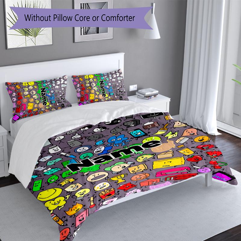 3pcs Custom Name Nanimate Insanity Bedding Set,Includes 1 Duvet Cover and 2 Pillowcases,All-season Bedroom Decor