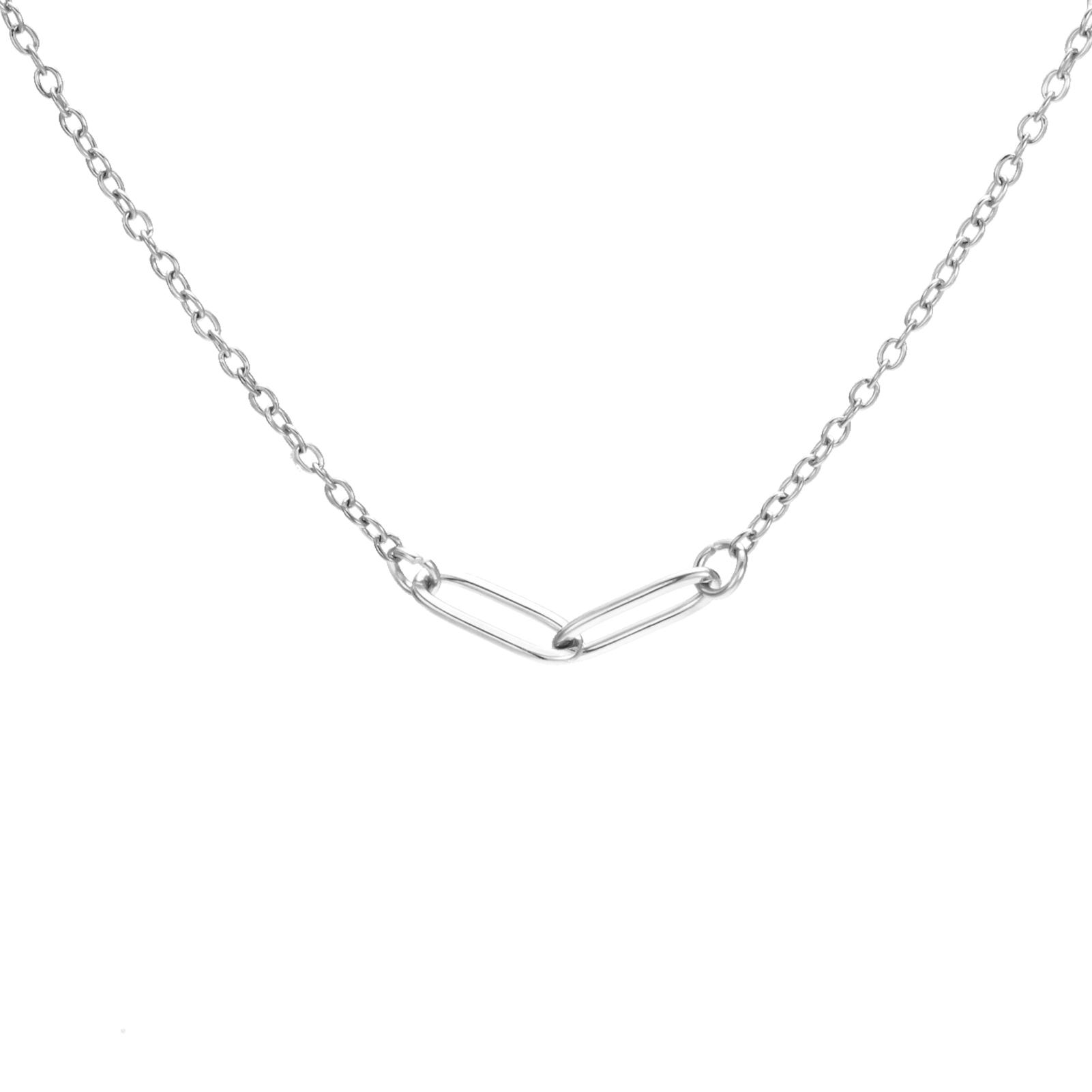

Cazador Stainless Steel Minimalist Paperclip Link Chain Choker Necklace for Women Fashion Jewelry Necklaces Gift New 45cm