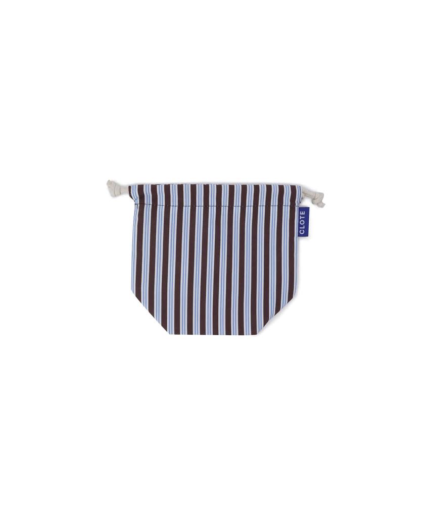 Clote String Pouch Mini - Striped Brick