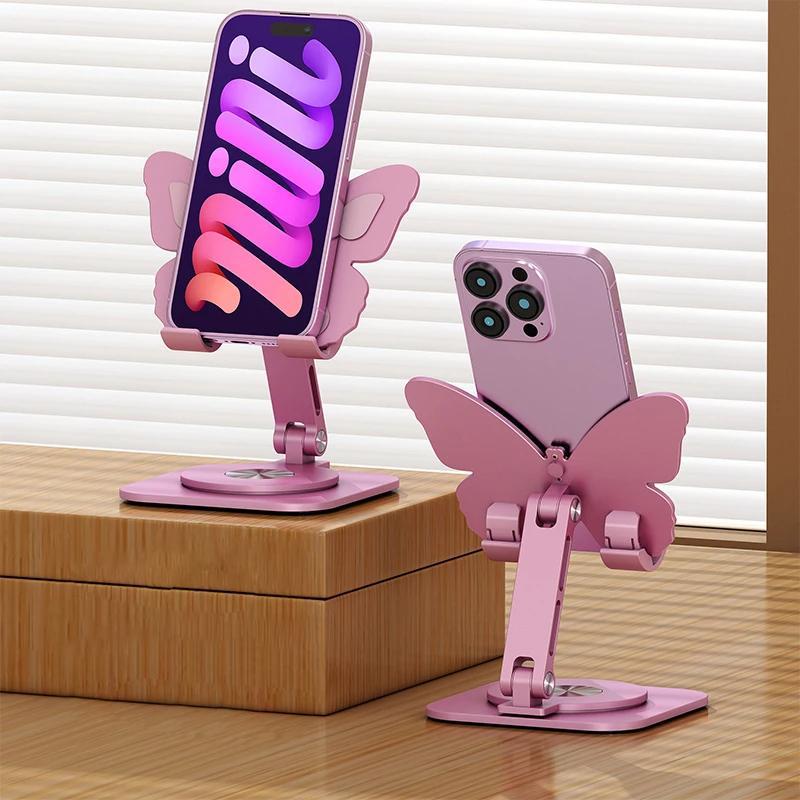 360° Rotating Metal Butterfly Stand for Phones & Tablets Folding Stand